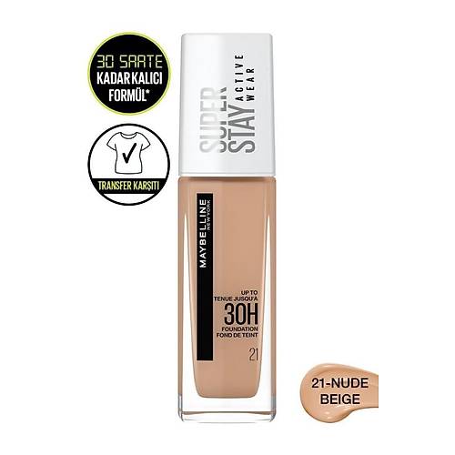 Maybelline New York Super Stay Active Wear Fondten No:21 Nude Beige