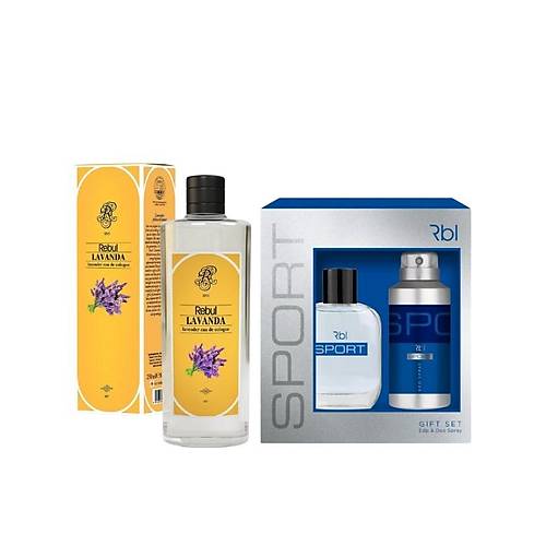  Rebul Sport Set Parfm 100 ml + Deodorant Spray 150 ml + Lavanda Kolonya Cam ie 250 ML zel Set