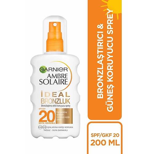 Garnier Ambre Solaire deal Bronzlatrc Etkili Koruyucu Sprey SPF 20 200 ML