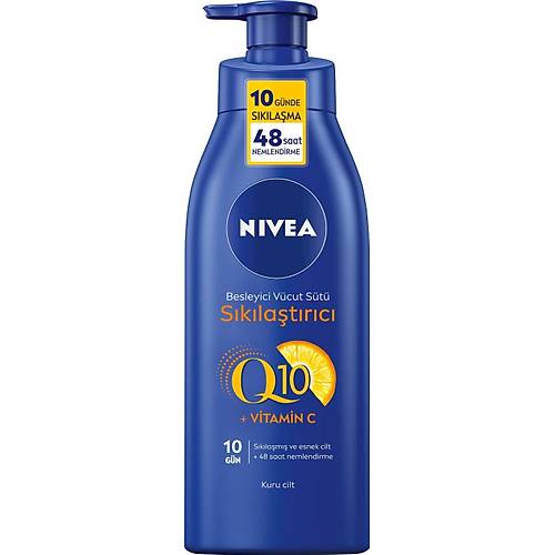 NIVEA Sklatrc Vcut St Q10 + C Vitamini 400ml, 48 Saat Vcut Nemlendirme, 10 Gnde Sklama