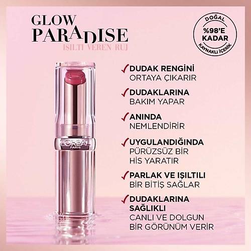 L'oral Paris Glow Paradise Balm-In-Lipstick - Ilt Veren Ruj 191 Nude Heaven