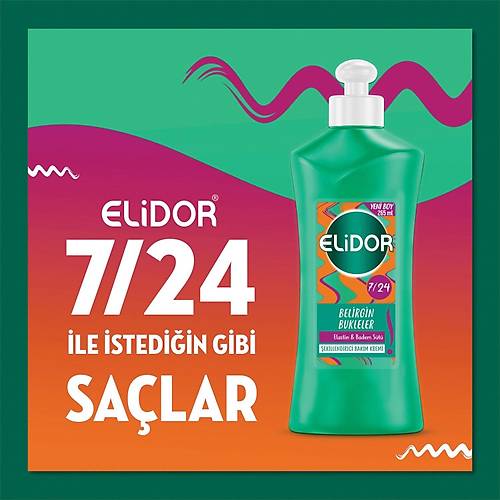 Elidor 7/24 ekillendirici Sa Bakm Kremi Belirgin Bukleler Elastin & Badem St 265 ml