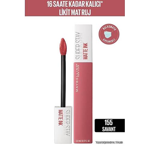 Maybelline New York Sper Stay Matte Ink Likit Mat Ruj 155 Sava 5 ML