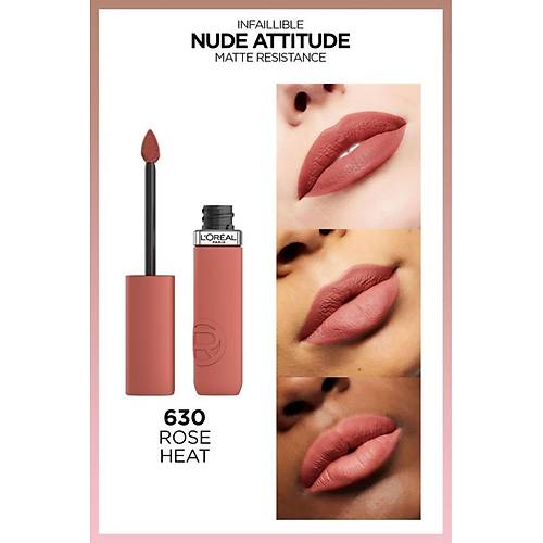 L'oreal Paris Infaillible Matte Resistance Likit Mat Ruj - 630 Rose Heat