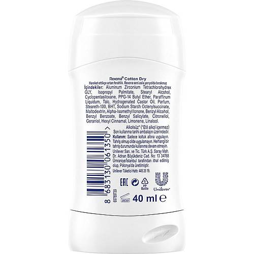 Rexona MotionSense Kadn Stick Deodorant Cotton Dry 40 ml