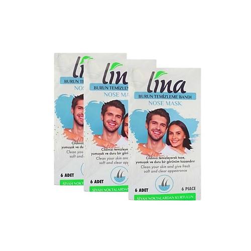 Lina Siyah Nokta Burun Band 6'l-3 Paket