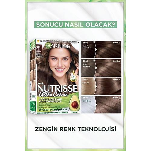 Garnier Nutrisse Youn Besleyici Kalc Krem Sa Boyas 6n Doal Koyu Kumral