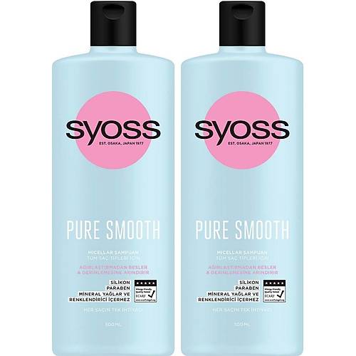 Syoss Pure Smooth Micellar ampuan 500Ml X 2