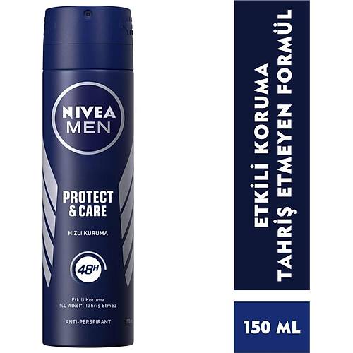 Nivea Men Erkek Sprey Deodorant Protect&Care 48 Saat Anti-perspirant Koruma 150ml