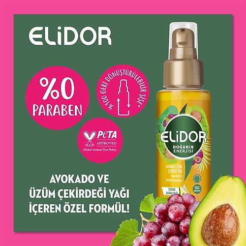 Elidor Doann Enerjisi Serum Sa Bakm Ya Avokado ve zm ekirdei Ya 80 ml