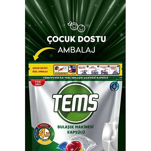 TEMS Bulak Makinesi Kapsl Deterjan 36'l x 4 Paket (144 Ykama)