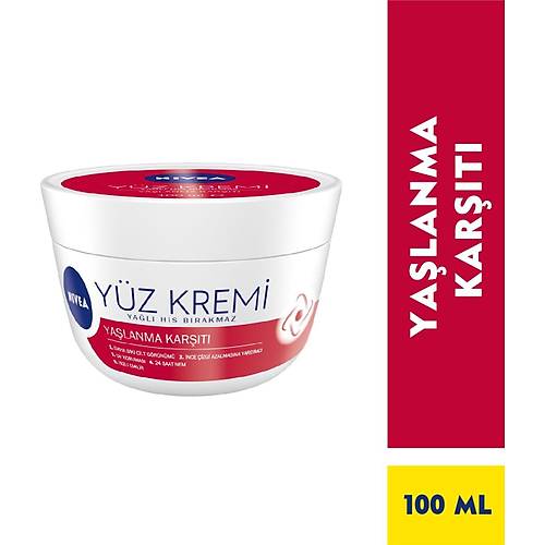 NIVEA Yalanma Kart Yz Kremi (100 ml), 24 Saat Nemlendirici Yz Kremi