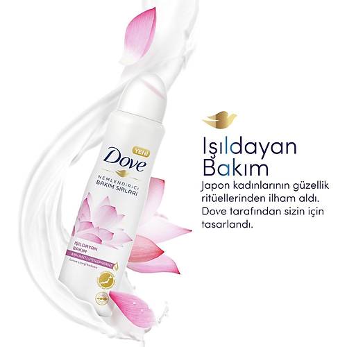 Dove Kadn Sprey Deodorant Lotus iei Kokusu Ildayan Bakm 150 ml