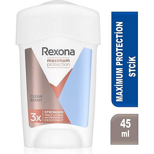 Rexona Maximum Protection Cream Clent Scent Deodorant 96 Saat Etkin Koruma 45 ml