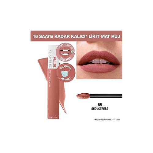 Maybelline New York Stay Matte Ink Unnude Likit Mat Ruj - 65 Seductress - Nude