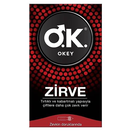 Okey Zirve Zevkin Doruklarnda Trtkl & Kabartmal Prezervatif (1 x 10 Adet)