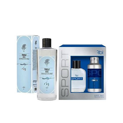 Rebul Sport Set Parfm 100 ml + Deodorant Spray 150 ml + Ice Kolonya zel Set