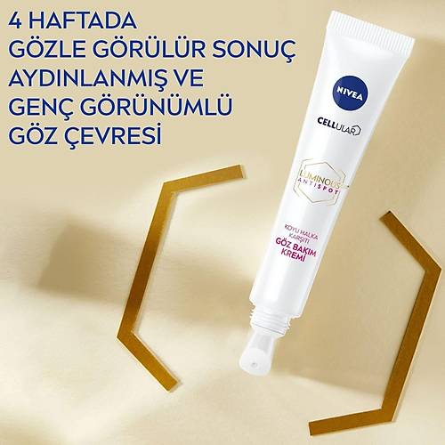 Nivea LUMINOUS630 Koyu Halka Gz Bakm Kremi, 15 Ml, Aydnlk Gz evresi, Hyaluronik Asit ile Youn