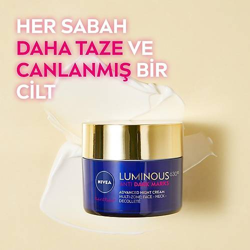 Nivea Luminous630 Leke Kart Gece Yz Bakm Kremi 50ml,Hyaluronik Asit, Tm Cilt Tipleri