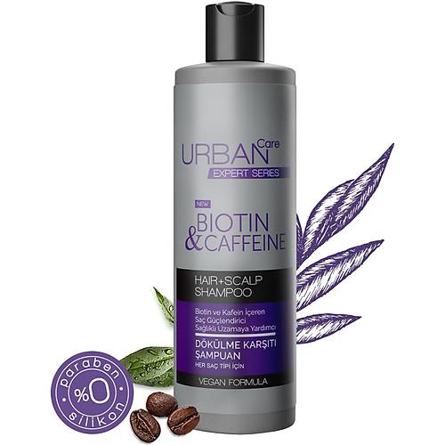 URBAN Care Expert Biotin ve Kafein Dklme Kart Sa Bakm ampuan-Hzl Uzamaya Yardmc-350 ML