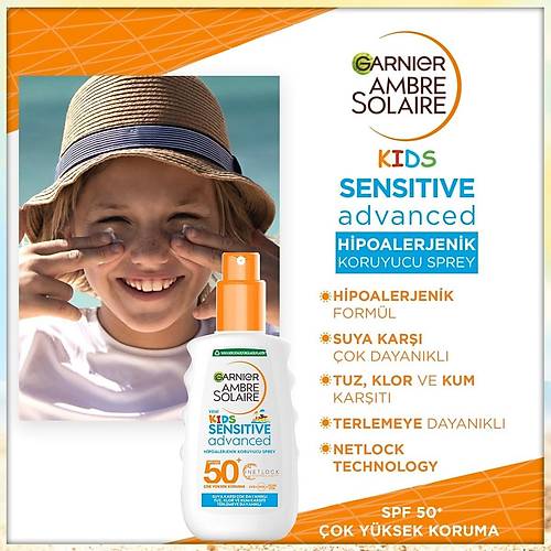 Garnier Ambre Solaire Sensitive Advanced ocuk Sprey GKF50+ 200ML