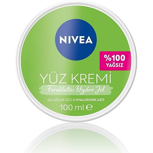 Nivea Ferahlatc Hydro Jel Yz Bakm Kremi 100ML,HYALURONIK Asit,yal Cilt,parlama Kart Nemlen