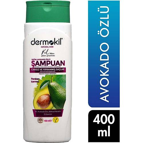 Dermokil ampuan 400 ml Avokado zl Cansz ve Ypranm Salar Iin 8697916003830 ampuan