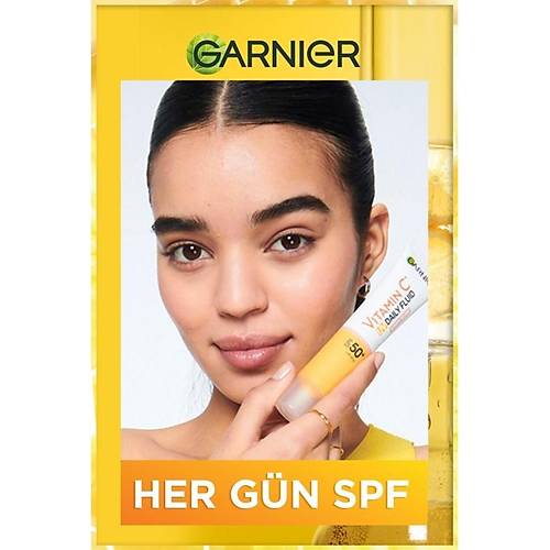 Garnier C Vitamini Parlak Gnlk Gne Koruyucu Fluid Yz Kremi Grnmez Doku SPF50+ 40ML