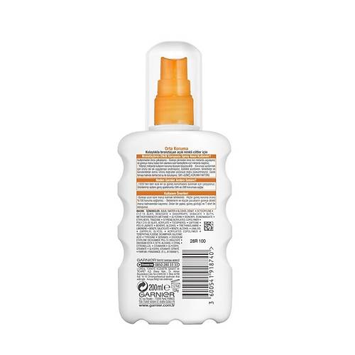 Garnier Ambre Solaire deal Bronzlatrc Etkili Koruyucu Sprey SPF 20 200 ML