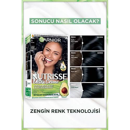 Garnier Nutrisse Youn Besleyici Kalc Krem Sa Boyas 1  Siyah