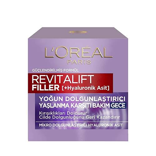 L'Oral Paris Revitalift Filler Youn Dolgunlatrc Yalanma Kart Gece Kremi 50 ml - Hyaluronik