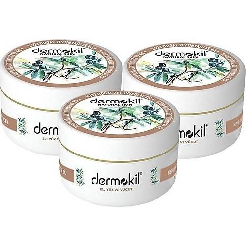 Dermokil Zeytinyal Yz, Vcut ve Doal El Kremi 300 ml x 3 Adet