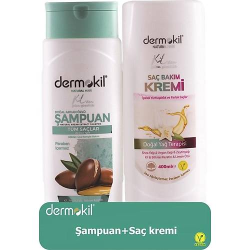 Dermokil Argan ampuan 400 ml + Sa Kremi 400 ml 2'li Set