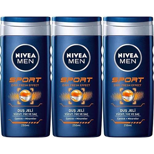 Nivea Nvea Sport Erkek Banyo ve Du Jeli 250 ml X3