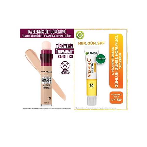 Maybelline New York Instant Anti Age Eraser Kapatc - 01 Light + Garnier C Vitamini 