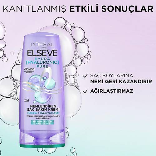 Elseve Hydra [Hyaluronic] Pure Salisilik Asit ieren Yalanma Kart Nemlendirici Sa Kremi 250ml