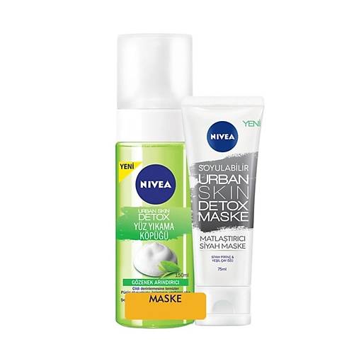 Nivea Urban Skin Detox Yz Ykama Kp 150 ML + Urban Detox Matlatrc Maske