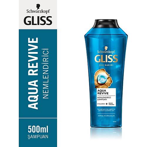 Gliss Aqua Revive Hyaluron ve Deniz Yosunu ieren Nemlendirici ampuan 500ml