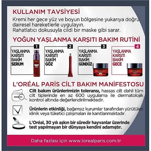 L'Oral Paris Revitalift Lazer X3 Youn Gece Bakm Kremi