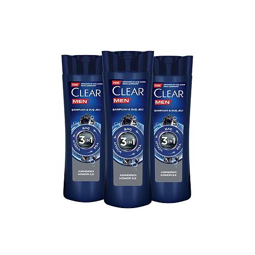 Clear Men 3 In 1 ampuan & Du Jeli Arndrc Kmr Sa Yz Vcut Iin 350 ml X3