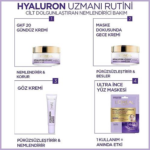 L'oral Paris Hyaluron Uzman Cilt Dolgunlatran Nemlendirici Gz Kremi 15ML