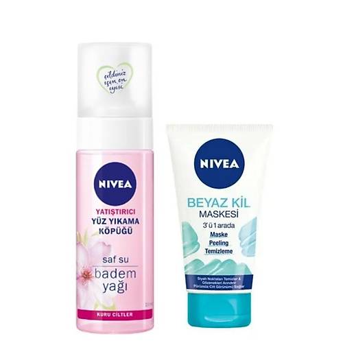 Nivea Yattrc Yz Ykama Kp Kuru Ciltler 150 Ml & Beyaz Kil Maskesi 3'1 Arada Maske150 Ml