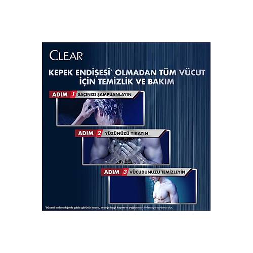 Clear Men 3 In 1 ampuan & Du Jeli Arndrc Kmr Sa Yz Vcut Iin 350 ml X3