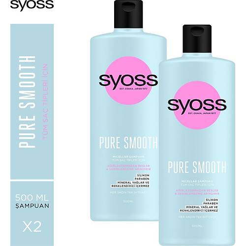 Syoss Pure Smooth Micellar ampuan 500Ml X 2