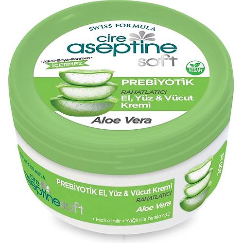 Cire Aseptine Soft Aloe Vera Prebiyotik Nemlendirici Bakm Kremi 300 ml
