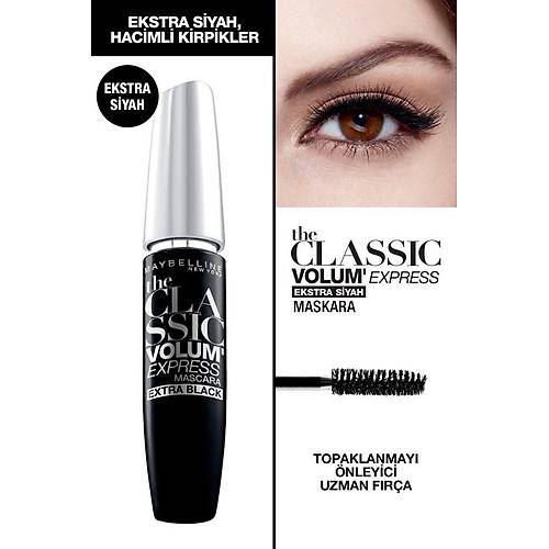 Maybelline New York Volum' Express Classic Ekstra Siyah Maskara