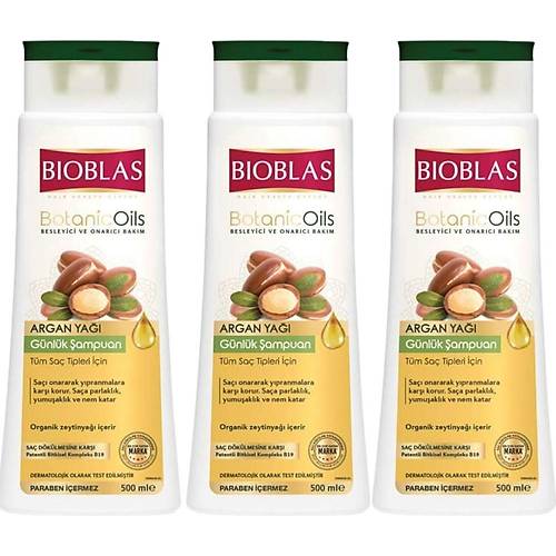 Bioblas Botanicoils Argan Ya ampuan 500 ml x 3 Adet