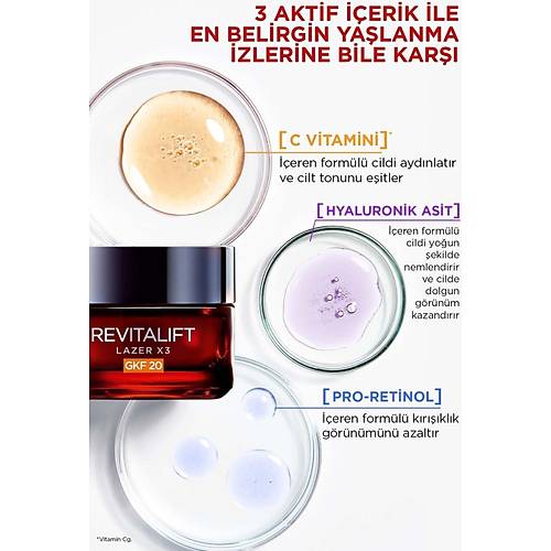 L'Oral Paris Revitalift Lazer X3 Leke ve Bakm GKF20