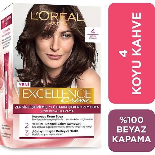 L'Oral Paris Excellence Creme Sa Boyas - 4 Kahve