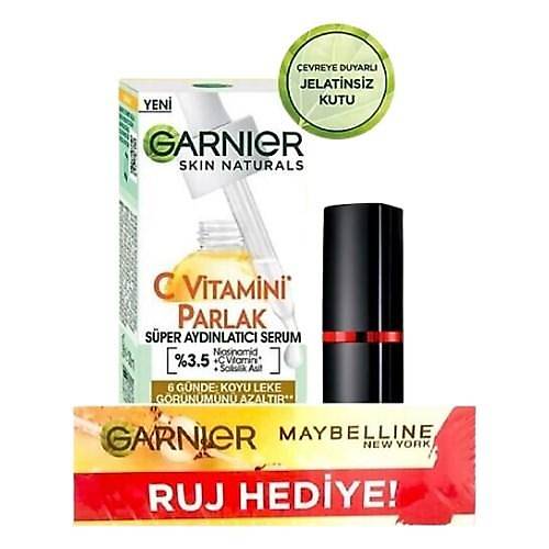 Garnier C Vitamini Parlak Sper Aydnlatc Serum 30ml + Maybelline New York Color Show 202 Ruj